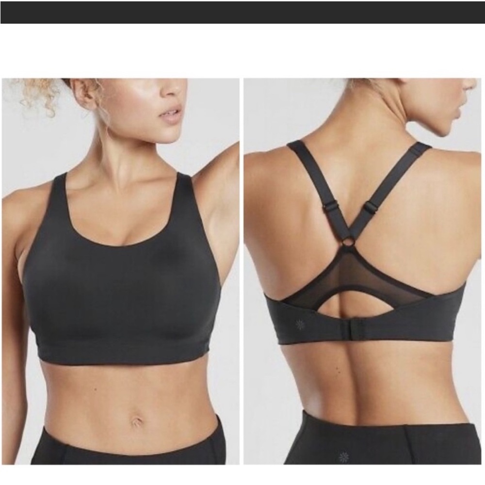Athleta Black Sports Bra Racerback Cutout Design